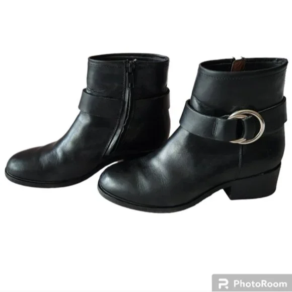 FRYE Kristen Harness Short black boots size 6 B USA - Picture 3 of 4